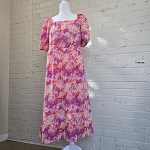 Floral Puff Sleeve Dress with Back Bow Detail | Boho Spring Style | Plus Size 22